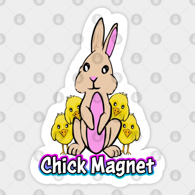 Bunny Chick Magnet White Sticker by Shawnsonart